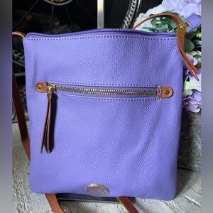 Joy Mangano Purple Genuine Leather Crossbody Bag